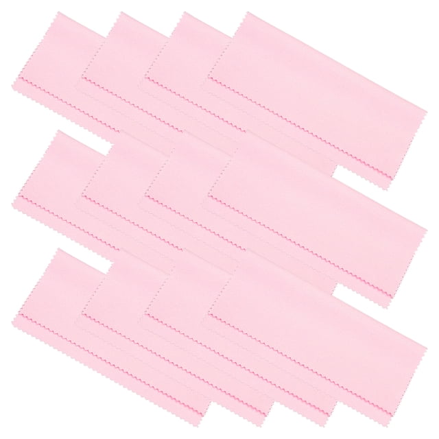 Unique Bargains Microfiber Cleaning Cloth 6' x 6' Soft Suede for Camera Lens, Pink 12 Pack