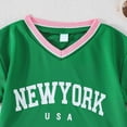 thumbnail image 5 of Kaprioy Toddler Baby Girl Cheerleader Outfit V Neck Letter Print T Shirt With Skirt Cheer Uniform Outfit Cheerleading Clothes School Sports Outfit, 5 of 6