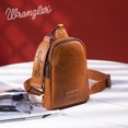 thumbnail image 4 of Wrangler Crossbody Sling Bags for Women Cross Body Fanny Pack Purse with Detachable Strap Zipper 7.5 "H, Distressed-Dark Brown, Light Brown, 4 of 8