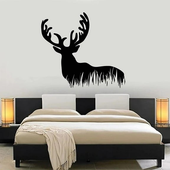Deer Wall Decal Wild Animal Forest Silhouette Vinyl Window Stickers Bedroom Hunting Hobby Club Interior Decor Wallpaper Art 28x30cm
