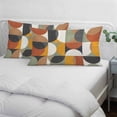 thumbnail image 4 of Orange Modern Geometric, Pillow Covers 12"x20", Abstract Watercolor Semicircle Soft Brushed Microfiber Breathable Throw Pillow Covers, Pillowcase with Zipper for Couch Sofa Bedroom Living Room, 4 of 9