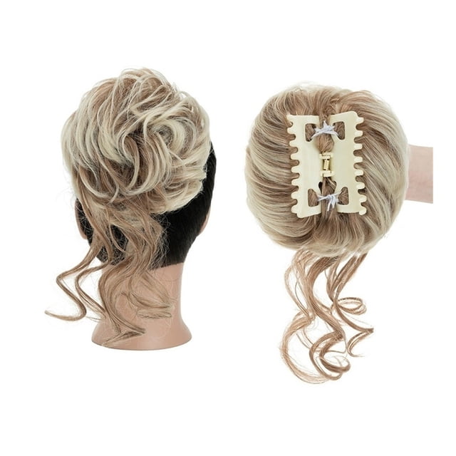 Chignon en Désordre Pièce de Cheveux Pince à Griffes Bouclée Ondulée Synthétique Décoiffée Extensions de Cheveux pour Femmes
