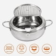 thumbnail image 2 of HLONK Kitchen Essentials CLEARANCE! Deeps Fryer Pot Tempura Frying Pot With Lid 304 Stainless Steel With Temperature Control And Oil Drip Drainer Rack For Kitchen French Fries Kitchen Gad, 2 of 7