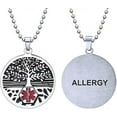 thumbnail image 1 of Collier d'Alerte Médicale en Acier Inoxydable Arbre de Vie Premiers Secours, 1 of 5