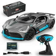 MIEBELY Bugatti Remote Control Car  1/12 Scale RC Car for Children and Adults  Realistic Bugatti Divo Car with Lights  Detachable Steering Ring for Left and Right-Handed  Max Speed 12km/h Toy Car