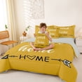 thumbnail image 3 of Feelyou Rustic Home Sweet Bedding Comforter Set for Adults Men Women, Arrow Quote Full Bedding Set, Mustard Yellow, Grey Reversible, 7 Pieces, 3 of 7