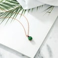 thumbnail image 4 of Gem Stone King 18K Rose Gold Plated Silver Green Nano Emerald and Blue Sapphire Pendant Necklace for Women (3.68 Cttw, Gemstone May Birthstone, Round 10MM, With 18 inch Chain), 4 of 4