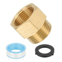 Uxcell 3/4" NPT Female x 3/4" GHT Male Brass Pipe Fitting with Tape for Air Gas- 1Pcs
