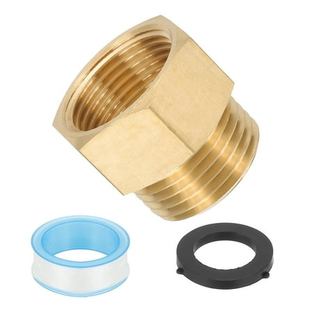 Uxcell 3/4" NPT Female x 3/4" GHT Male Brass Pipe Fitting with Tape for Air Gas- 1Pcs