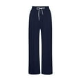 thumbnail image 3 of Cethrio Girls Sweatpants, Running Sports Elastic Waist Casual Straight Leg Pants Navy Size 9-10 T, 3 of 6