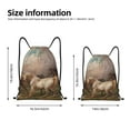 thumbnail image 2 of Wukai Three Horses Oil Painting Print Drawstring Backpack Bag Sport Gym Sackpack Large Size String Backpack Cinch for Women and Men-Medium, 2 of 6