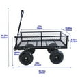 thumbnail image 6 of Mesh Steel Garden Cart 550 lbs, Folding Utility Wagon with 10 Inch Wheels, Black, 6 of 6