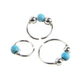 thumbnail image 4 of Turquoise Beaded Ear Bone Nail Copper Geometric nose pierce open Nose Rings Clips Lip Body Piercing Stud Earring Jewelry, 4 of 9
