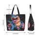 thumbnail image 5 of Fotbe Blue Dinosaur Bolsa Tote Estética de Lona con Estampado para Mujer - Bolsa Reutilizable de Hombro Casual para Vacaciones, Compras, Trabajo y Gimnasio, 5 of 8