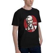 Kfc Logo MenS Basic Short Sleeve T-Shirt Fashionable Black Large