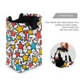 thumbnail image 3 of Yayeee Freestanding Laundry Hamper with Handle Collapsible Large Storage Basket for Clothes, Colorful Stars, 3 of 7