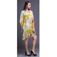 thumbnail image 2 of Bimba Yellow2 Tie-Dye Light Short Caftan Midi Dress Beach Swimwear Cover up Womens Kaftan-4X-5X, 2 of 5