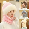 thumbnail image 5 of Eosunjian Women Winter Hat with Integrated Scarf Cold proof Front Cover Thick Plush Warm Full Outdoor Cycling Travel Cold Weather Cap Coffee, 5 of 13