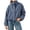 Navy #02, variant on Women Plaid Zipper Bomber Jacket Stand Collar Long Sleeve Jacket Cropped Outwear with Pockets S