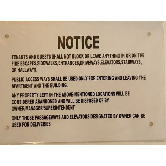 STOVE KNOB NOTICE SIGN (8.5X6,WHITE,BACKGROUND,ALUMINUM) -ref15822