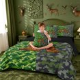 thumbnail image 4 of meiyoeat Personalized Pixelated Monogram R 7-Piece Twin Bedding For Boys,Geometric Plaid Buffalo Initial Bedding Comforter Set,Black Reversible, 4 of 7