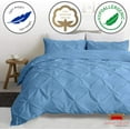 thumbnail image 2 of Kotton Culture 600 TC Pinch Pleated Duvet Cover 100% Egyptian Cotton with zipper (Oversized King, Sky Blue) - 3 Piece, 2 of 6