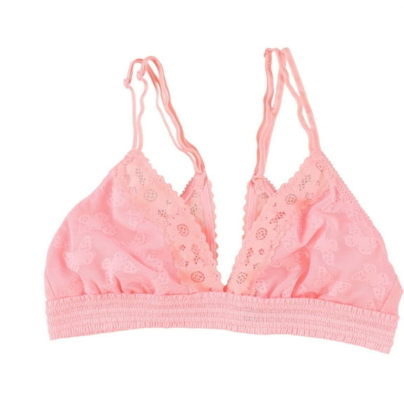 American Eagle Womens Lace Trim Bralette, Pink, X-Small