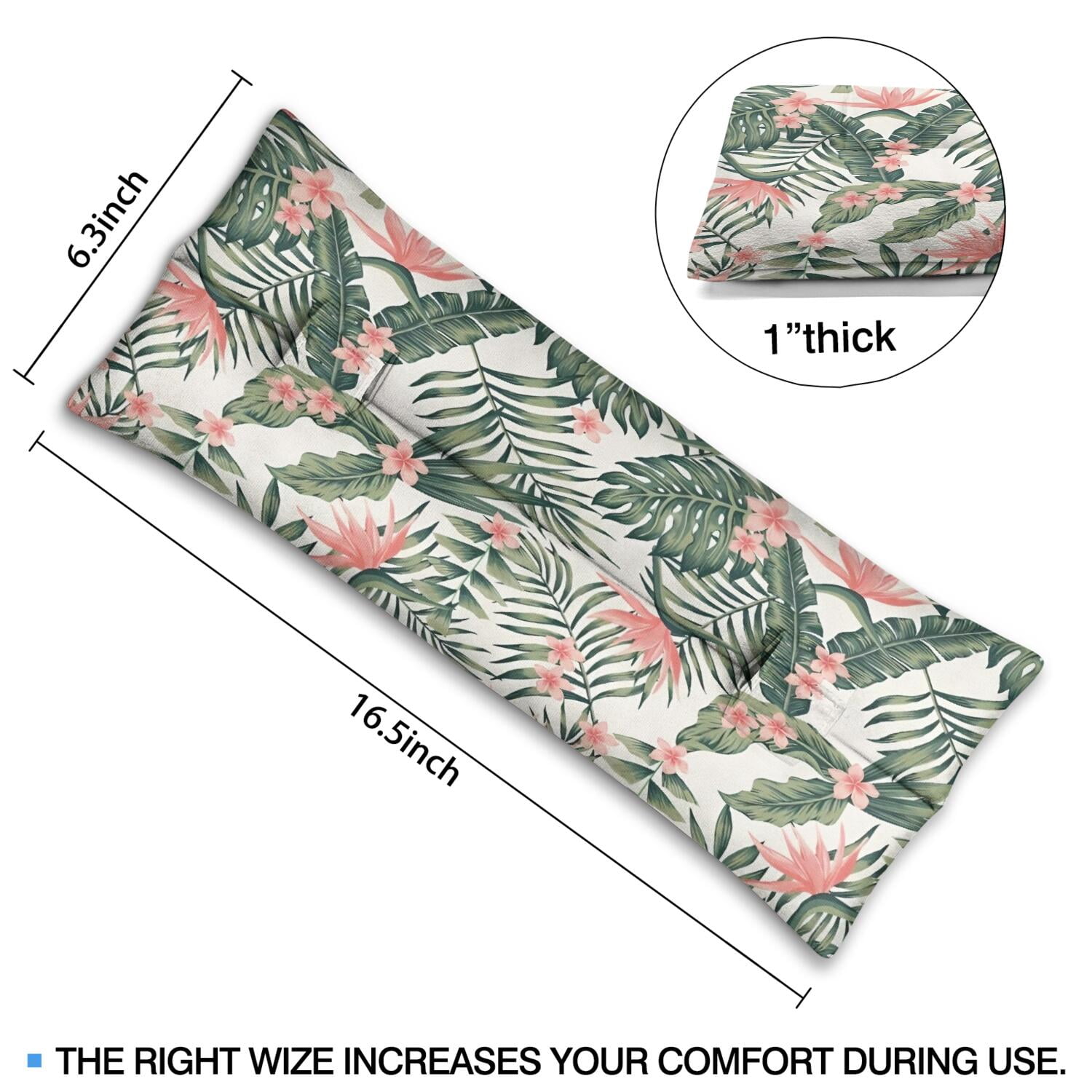 Boho Tropical Flowers Post Surgery Seatbelt Pillow - Soft Chest Protector After Procedures - Hawaiian Print Comfort Cushion