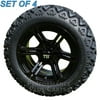 Reaper 14" Black Golf Cart Wheels with 23" All Terrain Tires - Set of 4