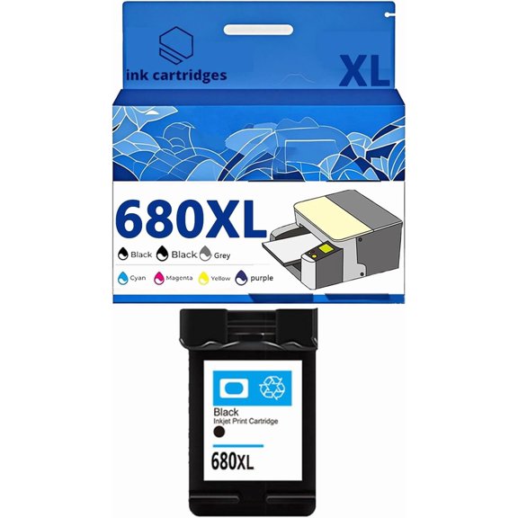680 680XL F6V27AA F6V26AA Ink Cartridges Compatible for 1115 1118 2135 2138 2600 3635 3636 3638 3838 4538 4678 5000 5200 Inkjet Printers, Leak-Proof Design Crisp Printing
