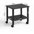 thumbnail image 3 of 2 Tier Printer Stand with Storage,Under Desk Shelf Printer Table, Rolling Printer Cart for Office,Home,Black, 3 of 14