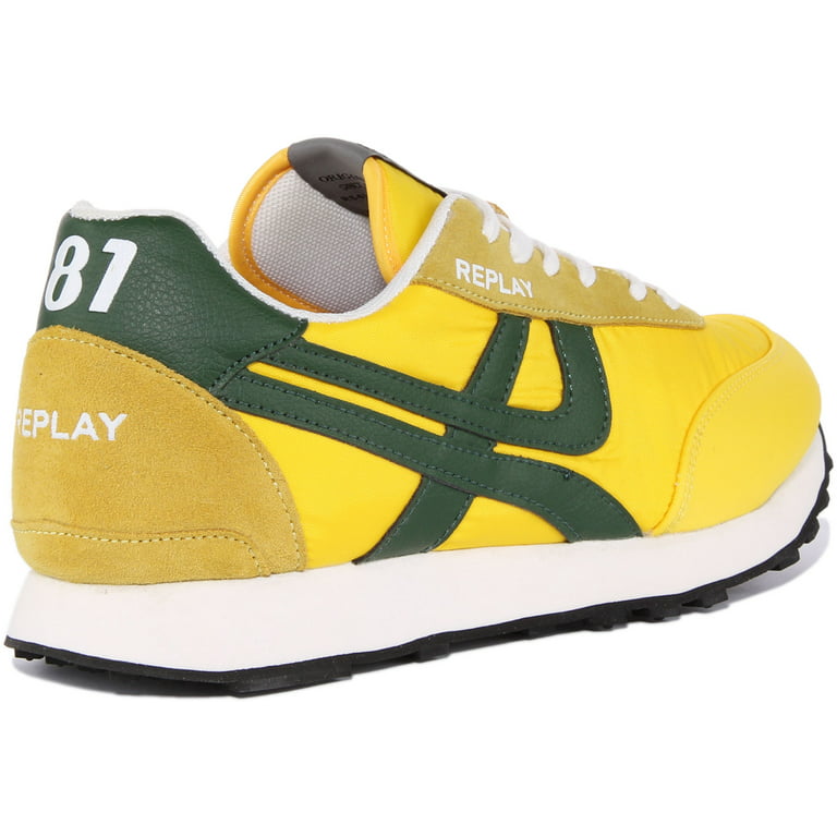 Replay Rude Vintage Men's Lace Up Casual Trainers In Yellow Size 11 