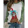 thumbnail image 3 of Fesfesfes Women's Long Sleeve Tops Chicken with Bandana Printed Raglan Long Sleeve Blouse Tops Shirt, 3 of 5