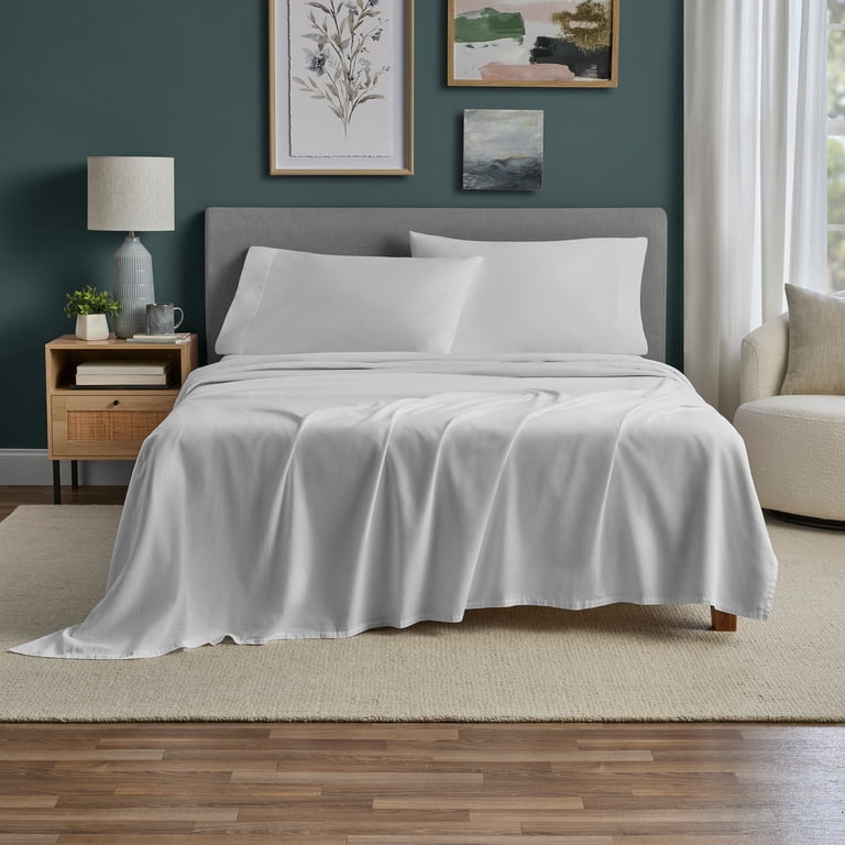 Mainstays Dreamy Soft 4-Piece Sheet Set, Full, Cotton, White photo 3
