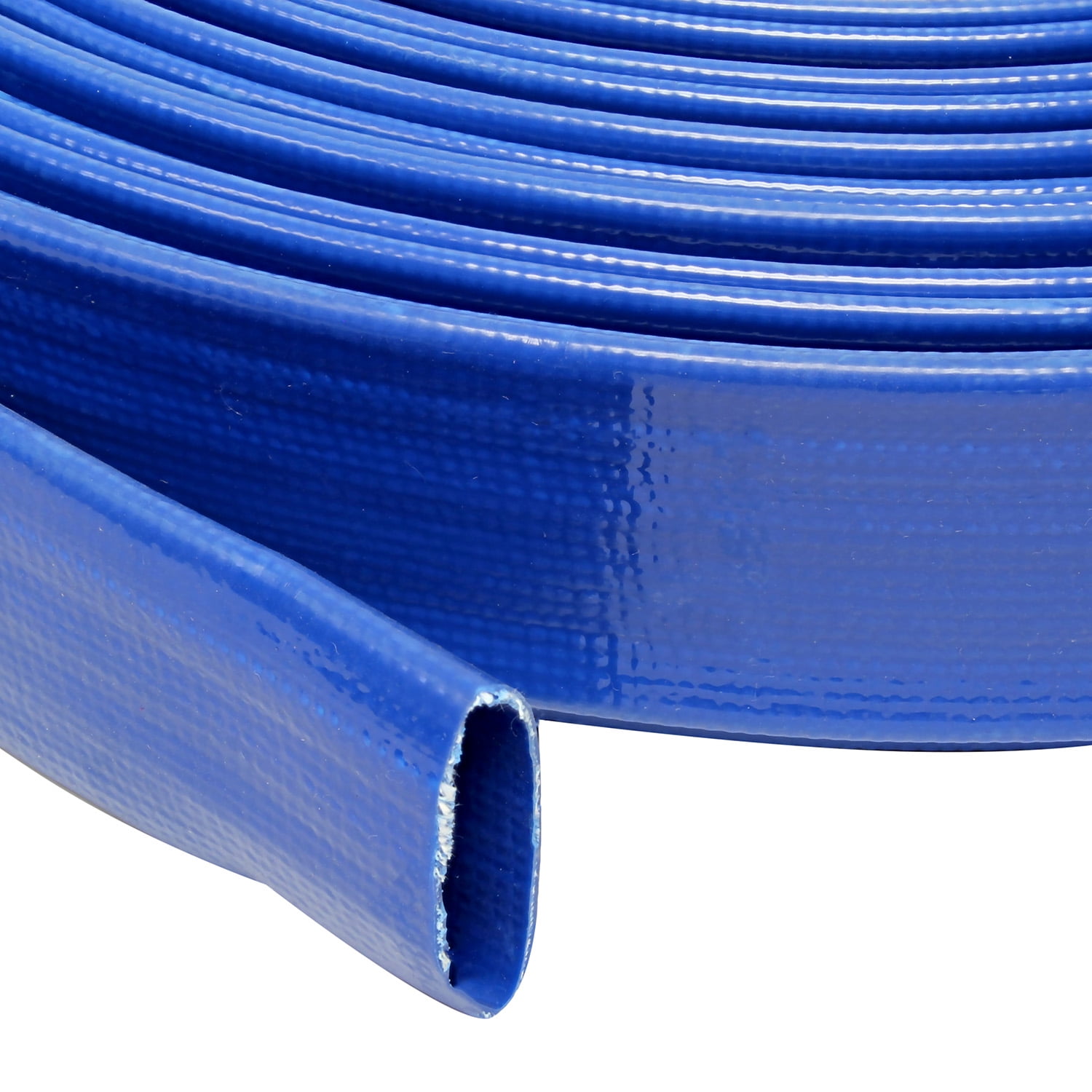 Blue 1 1/2 x 100 Uncoupled Water PVC Hose Backwash Filter Discharge Drain Hose Blue Lay Flat Trash Pump Rubber Hose Blue 1 1/2 x 100 Uncoupled Water PVC Hose Backwash Filter Discharge Drain Hose Blue Lay Flat Trash Pump Rubber Hose