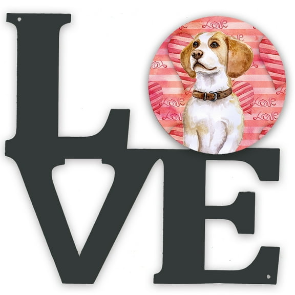 Beagle Love Metal Wall Artwork LOVE Red