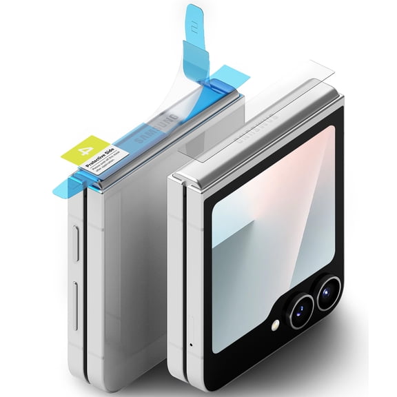 Ringke Galaxy Z Flip 7 FE / 6 / 5 / 4 [Hinge Dual Easy Film] Lightweight Flexible TPU Anti-Scratch Edge-to-Edge Clear Screen Flim