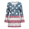 thumbnail image 5 of Kvture 4th of July Tops for Women Henley V Neck Button 3/4 Sleeve Blouse Independence Day Patriotic T Shirts Summer B Navy Tees XL, 5 of 5