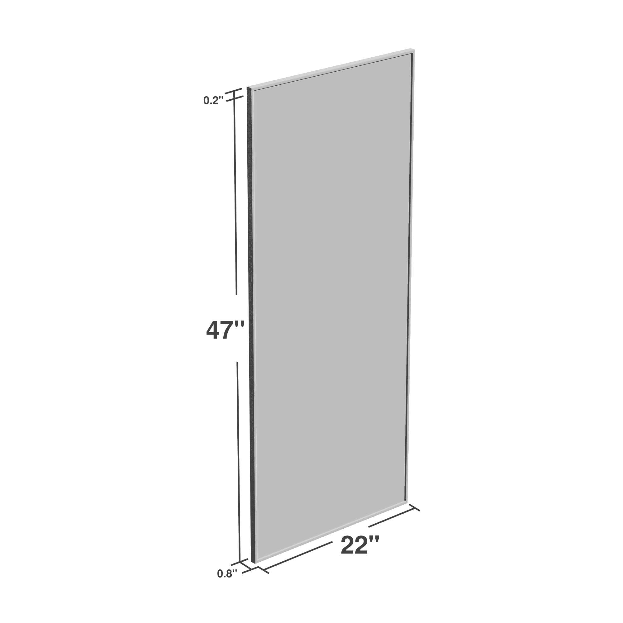 MAYEERTY 47x22x1 Inch Silver Thin Edge Aluminum Right Angle Rectangular Wall Mounted Mirror for Bathroom