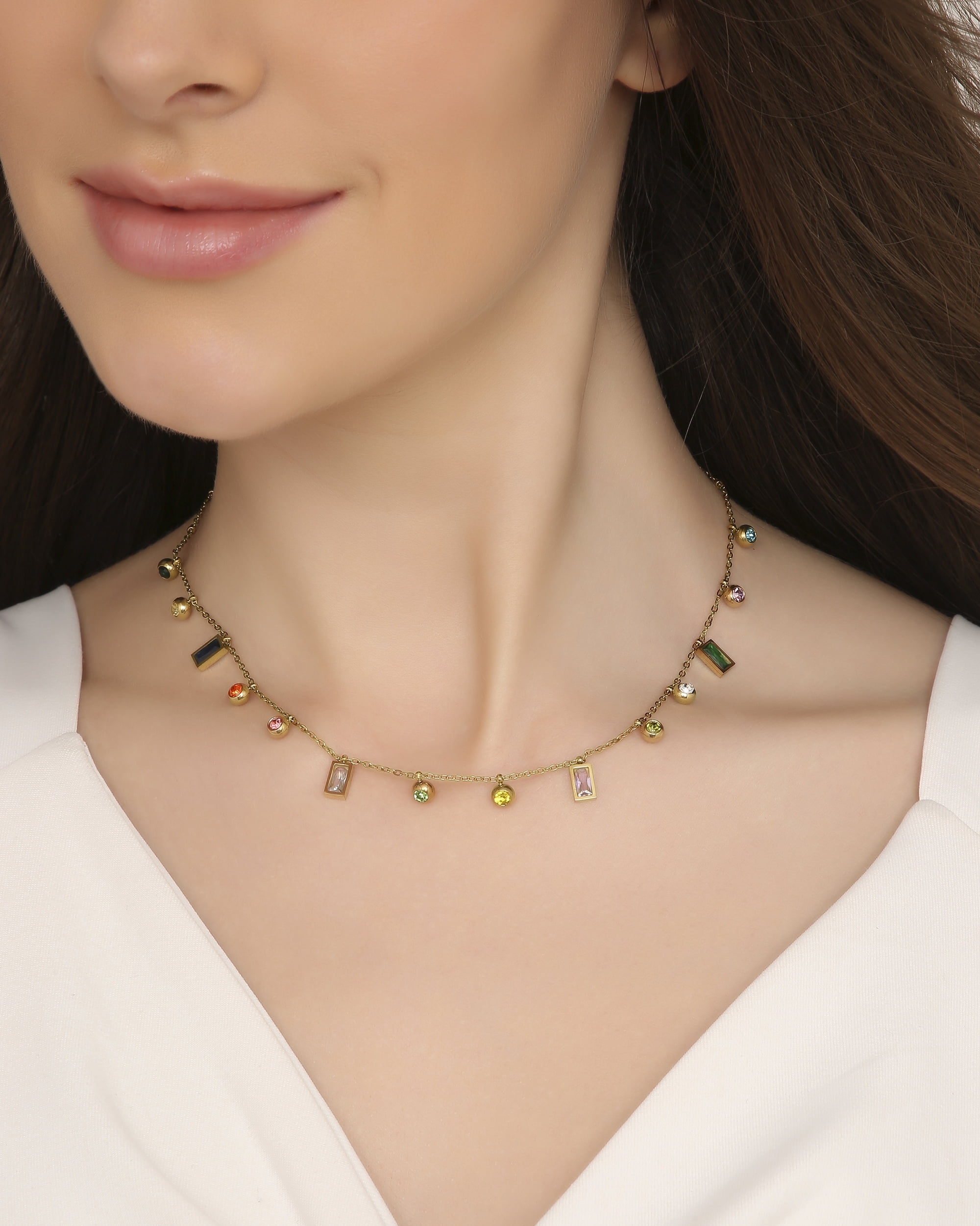 18kt Gold Plated Multi Charm Necklace