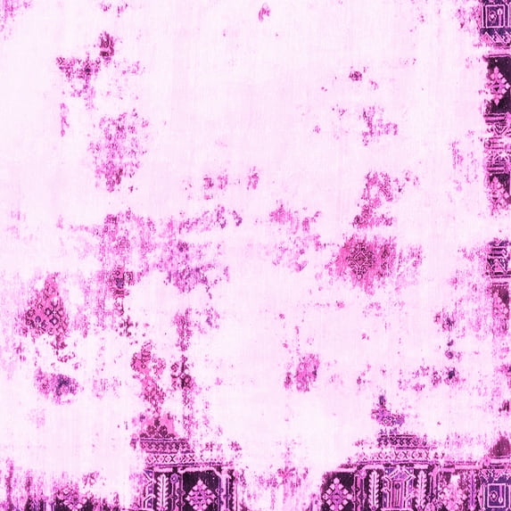 Ahgly Company Indoor Square Abstract Pink Modern Area Rugs, 6' Square