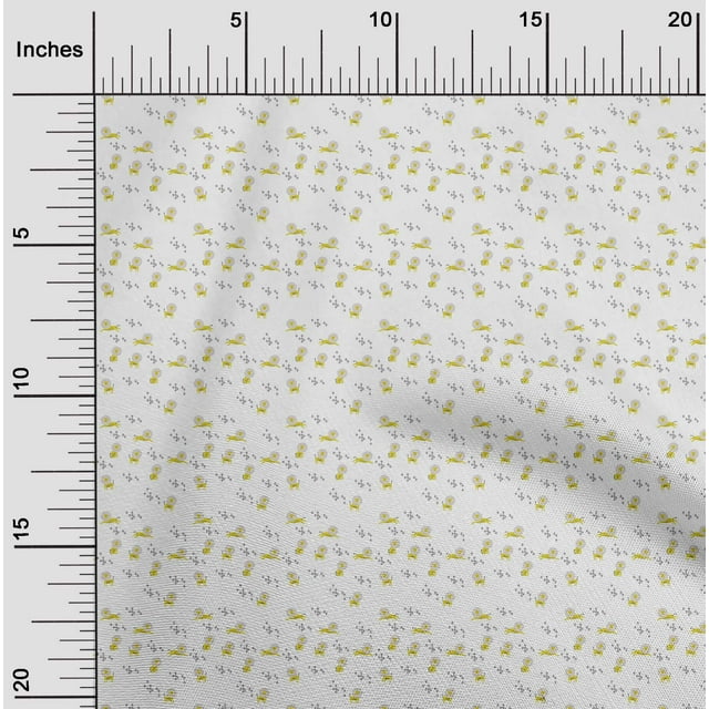 oneOone Polyester Lycra White Fabric Anchor Hook & Lion Cartoon Craft Projects Decor Fabric Printed By The Yard 56 Inch Wide