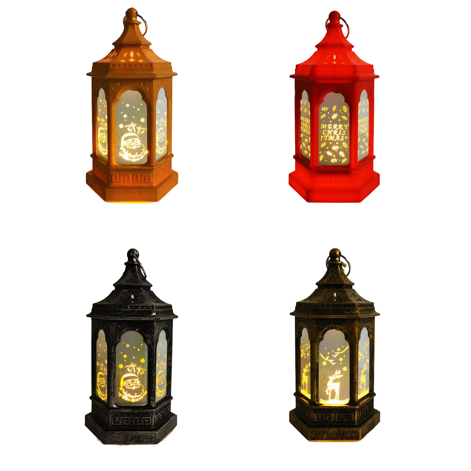 Xmmswdla Vintage Style Lantern,Flickering Flame Effect Tabletop Lantern Indoor/Outdoor Hanging Lantern,Decorative Candle Lantern Christmas Lights