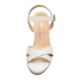 thumbnail image 3 of Dream Pairs Women's Open Toe Ankle Strap Sparkly Strappy Chunky Heel Pump Sandals ICE-1 WHITE/PU Size 5.5, 3 of 5