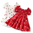 thumbnail image 4 of PENGXIANG Enfants Filles Manches Courtes Polka Dot Robe Élégante pour les Enfants Filles Rouge 5-6 Ans, 4 of 4