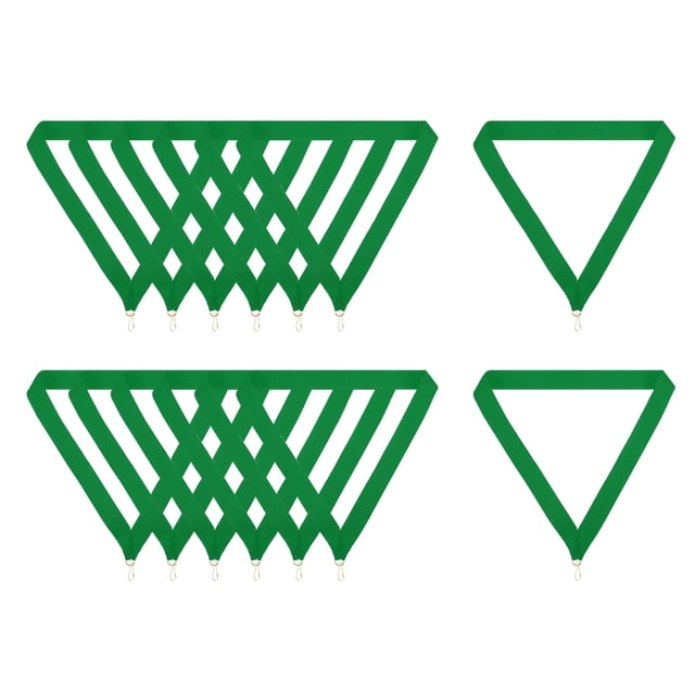 Uxcell 20 Pcs Cintas de premio para el cuello a rayas de poliéster con clips de presión, Verde