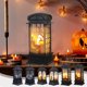 thumbnail image 1 of Mini Farol de Halloween | Farol portátil LED con vela | Lámpara decorativa de plástico negro alimentada por pilas | Acento central para fiestas | 13x5x5cm | 1-Pack, 1 of 6
