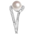 thumbnail image 4 of Bypass Freshwater Cultured Pearl and Diamond Ring 14K W. Gold (8mm), 4 of 6