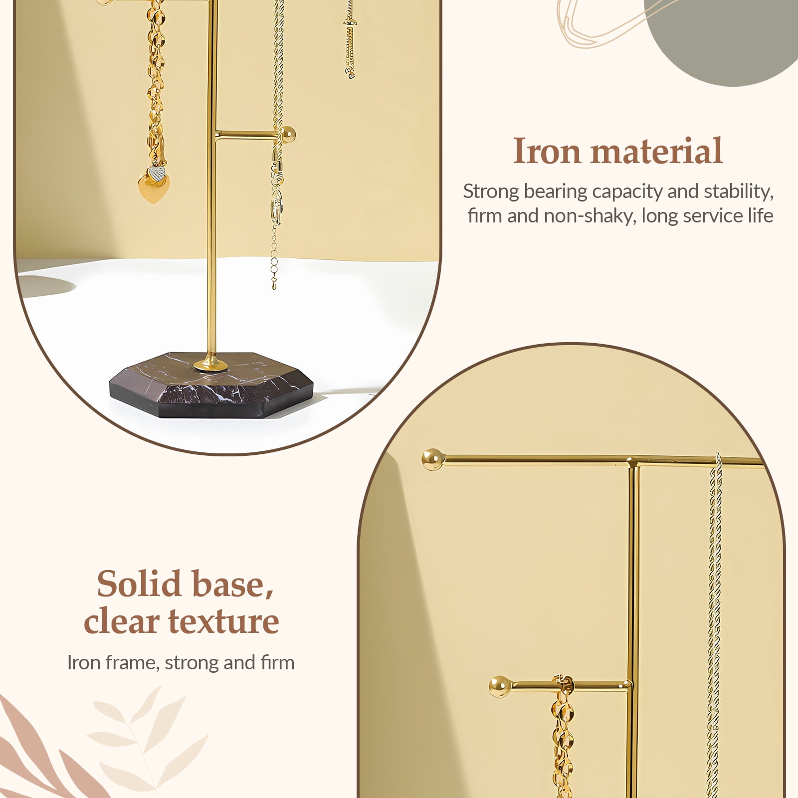 Segolike Jewelry Stand Display Jewelry Display Rack Hanger Jewelry Organizer for Jewelry Hooks Jewelry Store Shopping Mall Gold