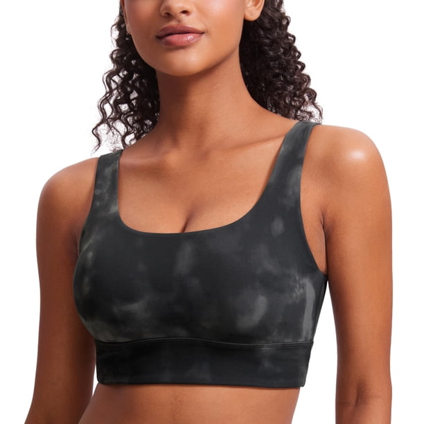 Top deportivo CRZ YOGA Butterluxe con espalda en U, con relleno, gris tie dye XL